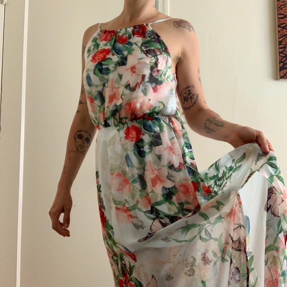 Fate, Flower and butterfly spring maxi dress